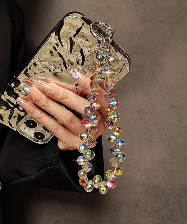 Beautiful Rainbow Crystal Beading Water Drop Phone Chains Online Hot Sale - Image 3