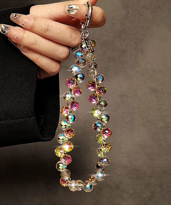Beautiful Rainbow Crystal Beading Water Drop Phone Chains Online Hot Sale - Image 2