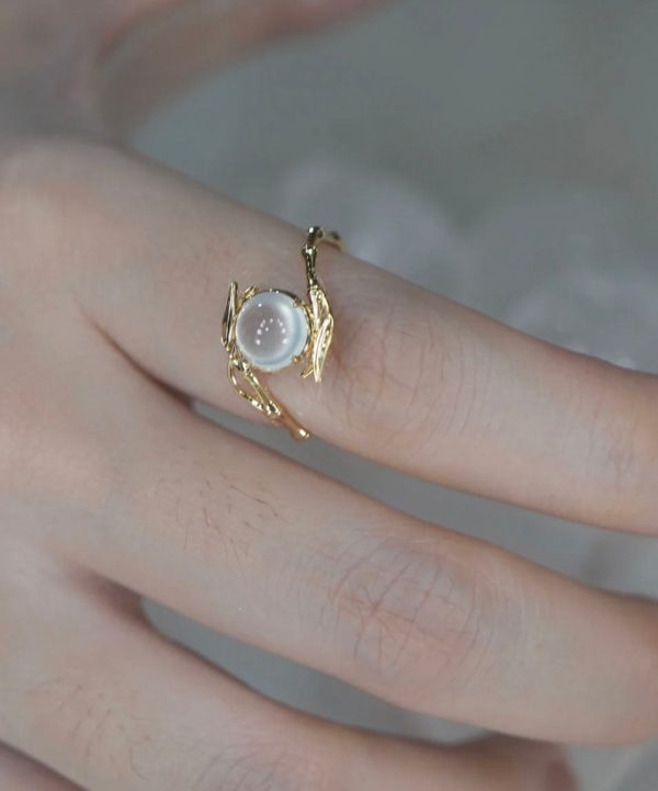 Chinese Style Gold Sterling Silver Overgild Crystal Bamboo Joint Rings Fashion - Image 5