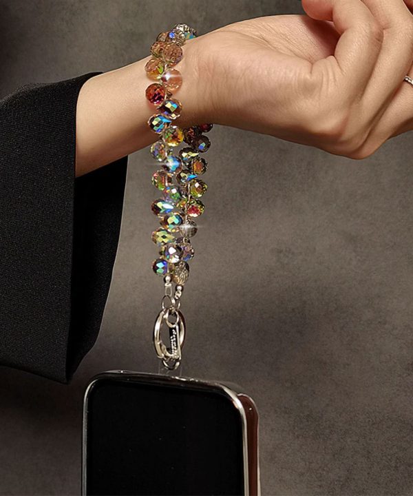 Beautiful Rainbow Crystal Beading Water Drop Phone Chains Online Hot Sale - Image 5