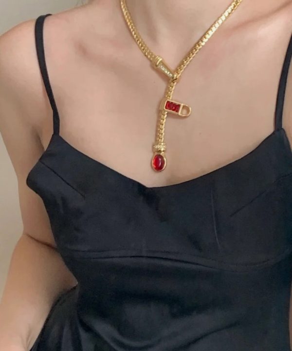Modern Red Copper Overgild Zircon Coloured Glaze Water Drop Charm Bracelet Sale - Image 4