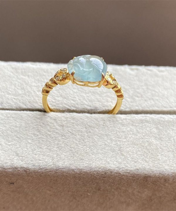 Chinese Style Blue Sterling Silver Overgild Zircon Crystal A Mythical Wild Animal Rings For Discount - Image 2