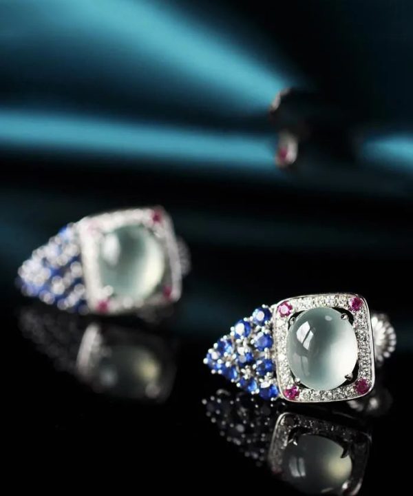 Unique Blue Sterling Silver Inlaid Zircon Gem Stone Stud Earrings Fashion - Image 5