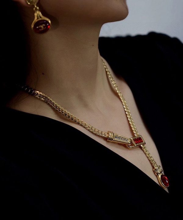 Modern Red Copper Overgild Zircon Coloured Glaze Water Drop Charm Bracelet Sale