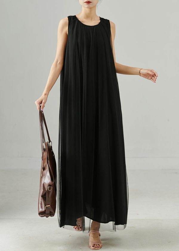 Women Black Oversized Tulle Maxi Dresses Summer Online - Image 3