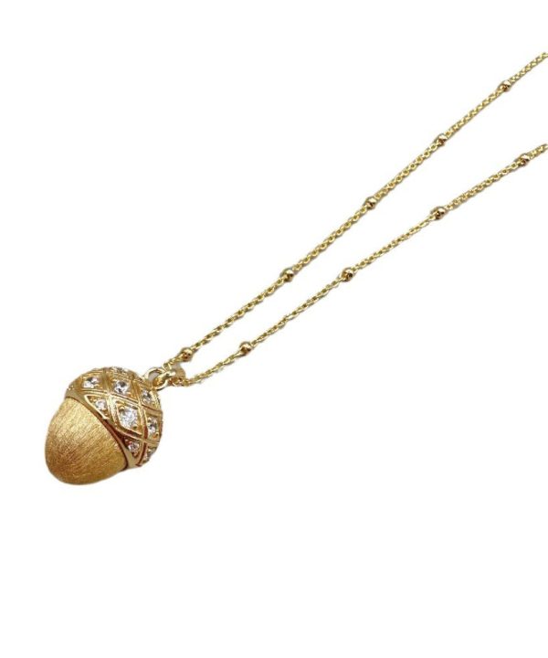 Fashion Gold Sterling Silver Overgild Zircon Pinecone Pendant Necklace Hot on Sale - Image 5